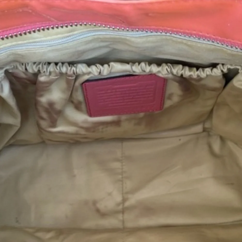 RARE COACH PATENT LEATHER DIAPER BABY BAG MULTIFUNCTION TOTE 16977 Ros